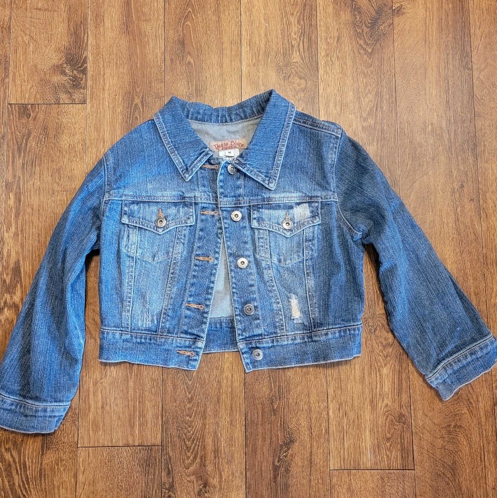 Cropped Denim Jacket VTG Paris Blues Womens Juniors Size Medium